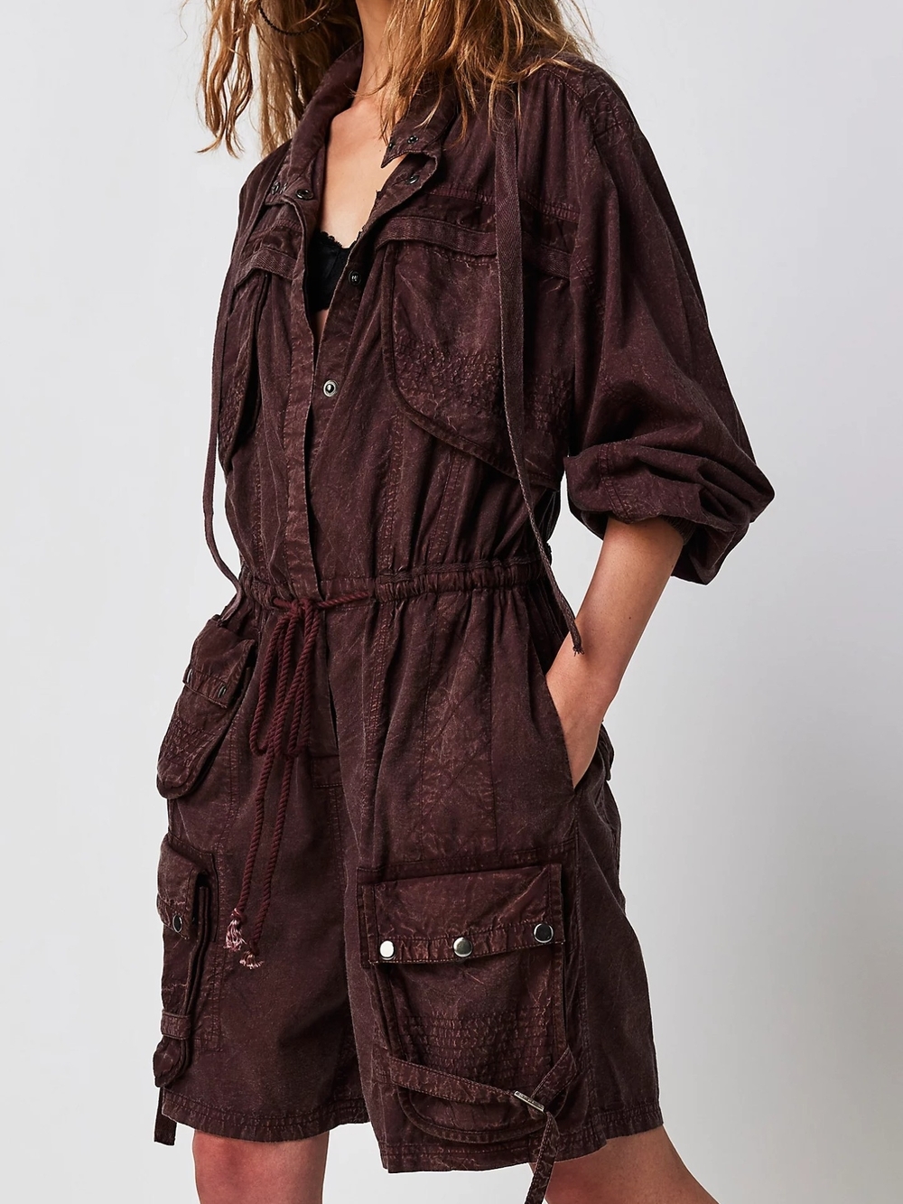Free People Moon Bay Parachute Shortalls
